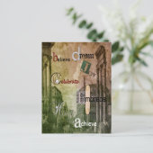 Lebenswörter, antike ruinöse Gebäude Postkarte (Stehend Vorderseite)