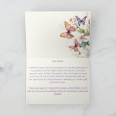 Lebenszeit der Schmetterlinge Blumenbeete Brautpar Dankeskarte (Innenseite)