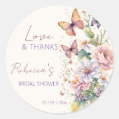 Lebenszeit der Schmetterlinge Blumengefälligkeit f Runder Aufkleber (Vorderseite)