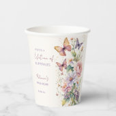 Lebenszeit der Schmetterlinge, blumengeschmücktes Pappbecher (Vorderseite)