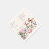 Lebenszeit der Schmetterlinge, blumengeschmücktes Serviette (Ecke)