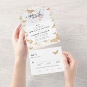 Lebenszeit der Schmetterlinge Elegante romantische All In One Einladung (Abreißen)