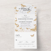 Lebenszeit der Schmetterlinge Elegante romantische All In One Einladung (Innen Boden)