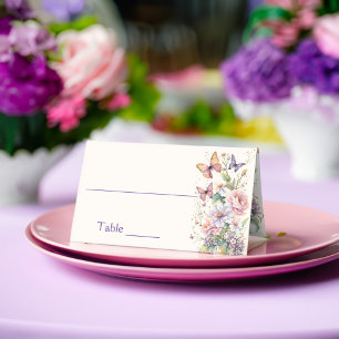 Lebenszeit der Schmetterlinge Florale Babyparty Platzkarte