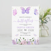 Lebenszeit der Schmetterlinge Frühling Brautparty Einladung (Stehend Vorderseite)