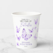 Lebenszeit der Schmetterlinge Lavender Brautparty Pappbecher (Vorderseite)