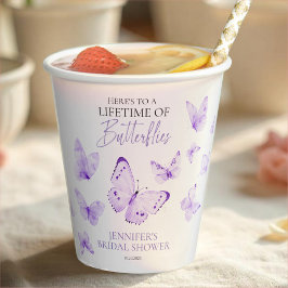 Lebenszeit der Schmetterlinge Lavender Brautparty Pappbecher