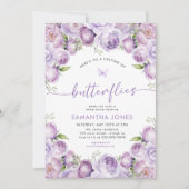 Lebenszeit der Schmetterlinge Lila Brautparty Einladung (Vorderseite)