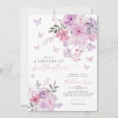 Lebenszeit der Schmetterlinge Lila Brautparty Einladung (Vorderseite)