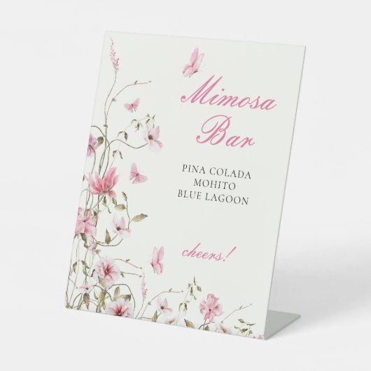 Lebenszeit der Schmetterlinge Mimosa Bar Brautpart Sockelschild (Vorderseite)