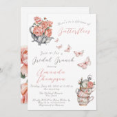 Lebenszeit der Schmetterlinge Tea Brautparty Brunc Einladung (Vorne/Hinten)