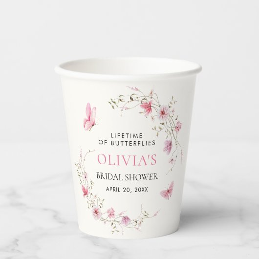 Lebenszeit des Brautparty der Schmetterlinge Pappbecher (Vorderseite)