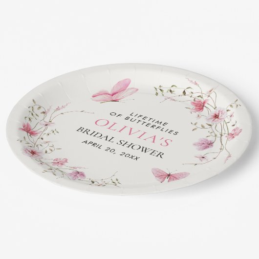 Lebenszeit des Brautparty der Schmetterlinge Pappteller (Schrägansicht)