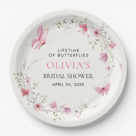 Lebenszeit des Brautparty der Schmetterlinge Pappteller (Vorderseite)