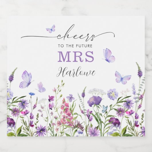 Lebenszeit des Brautparty der Wildblume von Schmet Schaumweinetikett (Einzelnes Label)