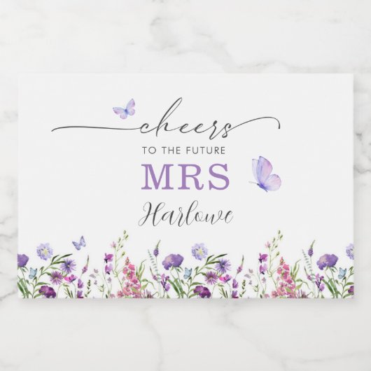 Lebenszeit des Brautparty der Wildblume von Schmet Schaumweinetikett (Einzelnes Label)