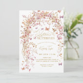 Lebenszeit von Brautparty-Wildblumen Einladung (Stehend Vorderseite)