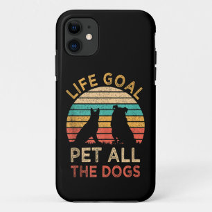 Lebensziel Alle Hunde Streicheln Lustig Retro Hund Case-Mate iPhone Hülle