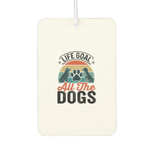 Lebensziel Alle Hunde Vintage-Hundefreund-Design_1 Autolufterfrischer