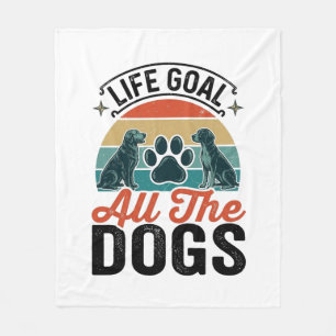 Lebensziel Alle Hunde Vintage-Hundefreund-Design_1 Fleecedecke
