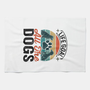 Lebensziel Alle Hunde Vintage-Hundefreund-Design_1 Geschirrtuch