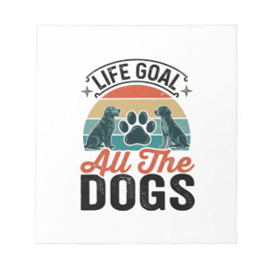 Lebensziel Alle Hunde Vintage-Hundefreund-Design_1 Notizblock