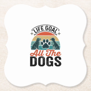 Lebensziel Alle Hunde Vintage-Hundefreund-Design_1 Untersetzer