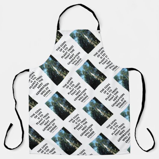 Lebensziel ist die Pflanze von Bäumen der nächsten Schürze (Vorderseite)