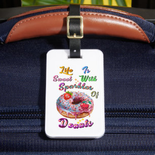 Lebenszubehör ist süß mit Funken von Donuts Gepäckanhänger