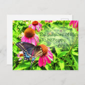 Lebenszweck glücklicher Schwarzer Frack-Schmetterl Postkarte (Vorne/Hinten)