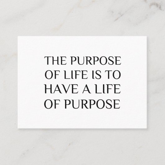 Lebenszweck Visitenkarte (Vorderseite)