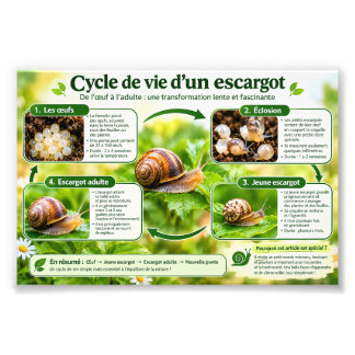 Lebenszyklus einer Schnecke Fotodruck
