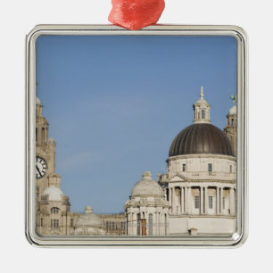 Leber-Gebäude, Liverpool, England Silbernes Ornament