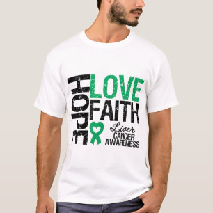 Leber-Krebs-Hoffnungs-Liebe-Glaube T-Shirt