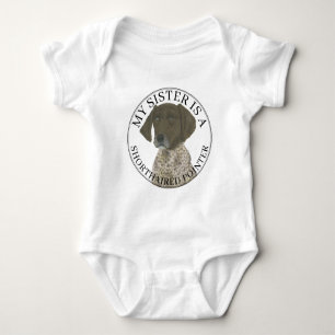 Leber und Weiß Kurzzeitiger Großer Sis Baby Strampler