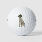 Leber und weißer deutscher Kurzzeiger Golfball (Vorderseite)