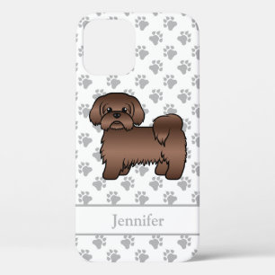Leberbrauner Shih Tzu Süßer Cartoon-Hund & Name Case-Mate iPhone Hülle