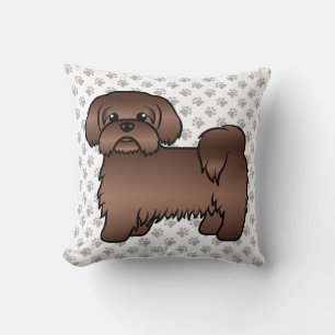 Leberbrauner Shih Tzu Süßer Cartoon-Hund & Pfoten Kissen