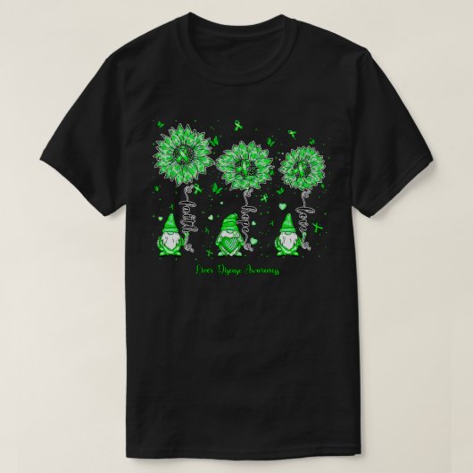 Lebererkrankung Bewusstseinsbildung Gnome Glaube H T-Shirt (Design vorne)