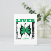 Lebererkrankung Butterfly Bewusstsein Postkarte (Stehend Vorderseite)