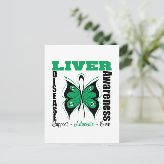 Lebererkrankung Butterfly Bewusstsein Postkarte (Stehend Vorderseite)