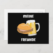 LEBERKAS SEMMEL BIER MEINE FREUNDE POSTKARTE (Vorne/Hinten)