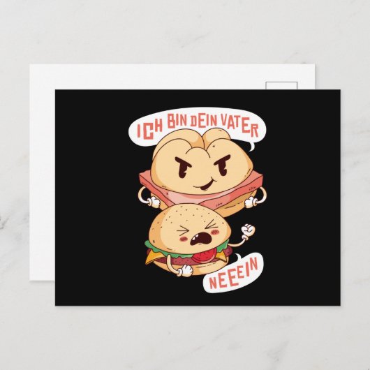 Leberkase Burger Postkarte (Vorne/Hinten)