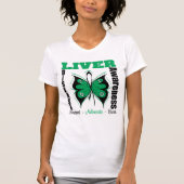 Leberkrankheits-Bewusstseins-Schmetterling T-Shirt (Vorderseite)