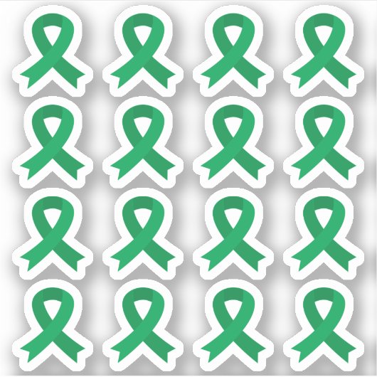 Leberkrebs Bewusstsein für Augenkrebs Grüne Ribbon Aufkleber (Vorderseite)