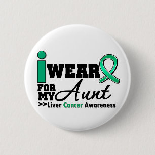 Leberkrebs, den ich trage, grün für meine Tante Button