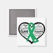 Leberkrebs Herz-Band-Collage Magnet (Vorderseite/Rückseite)