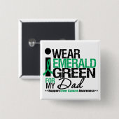 Leberkrebs Smaragdgrüne Schleife für meinen Vater Button (Vorne & Hinten)