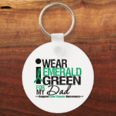 Leberkrebs Smaragdgrüne Schleife für meinen Vater Schlüsselanhänger (Vorderseite)