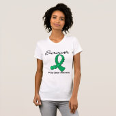 Leberkrebsüberlebung Gemstone Ribbon T-Shirt (Vorne ganz)